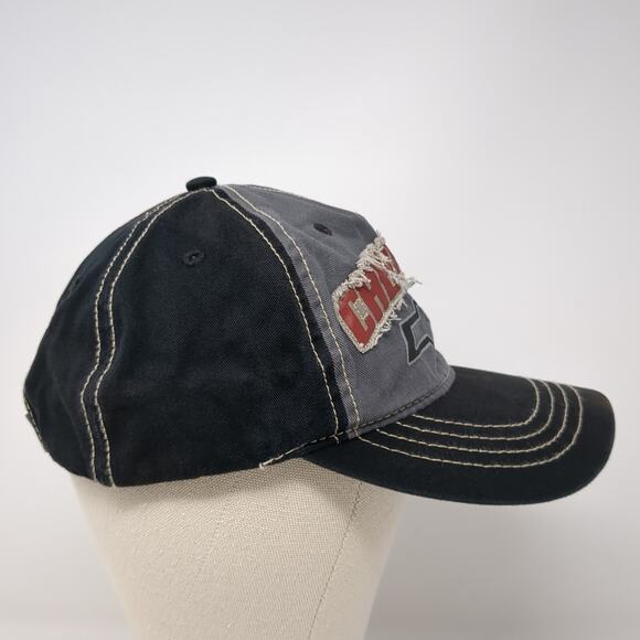 Chevrolet Strapback Baseball Cap Black One Size Adjustable Distressed - Picture 5 of 10